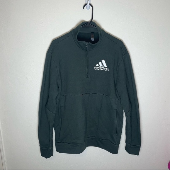 Adidas Green Quarter Zip Sweatshirt - Picture 1 of 6